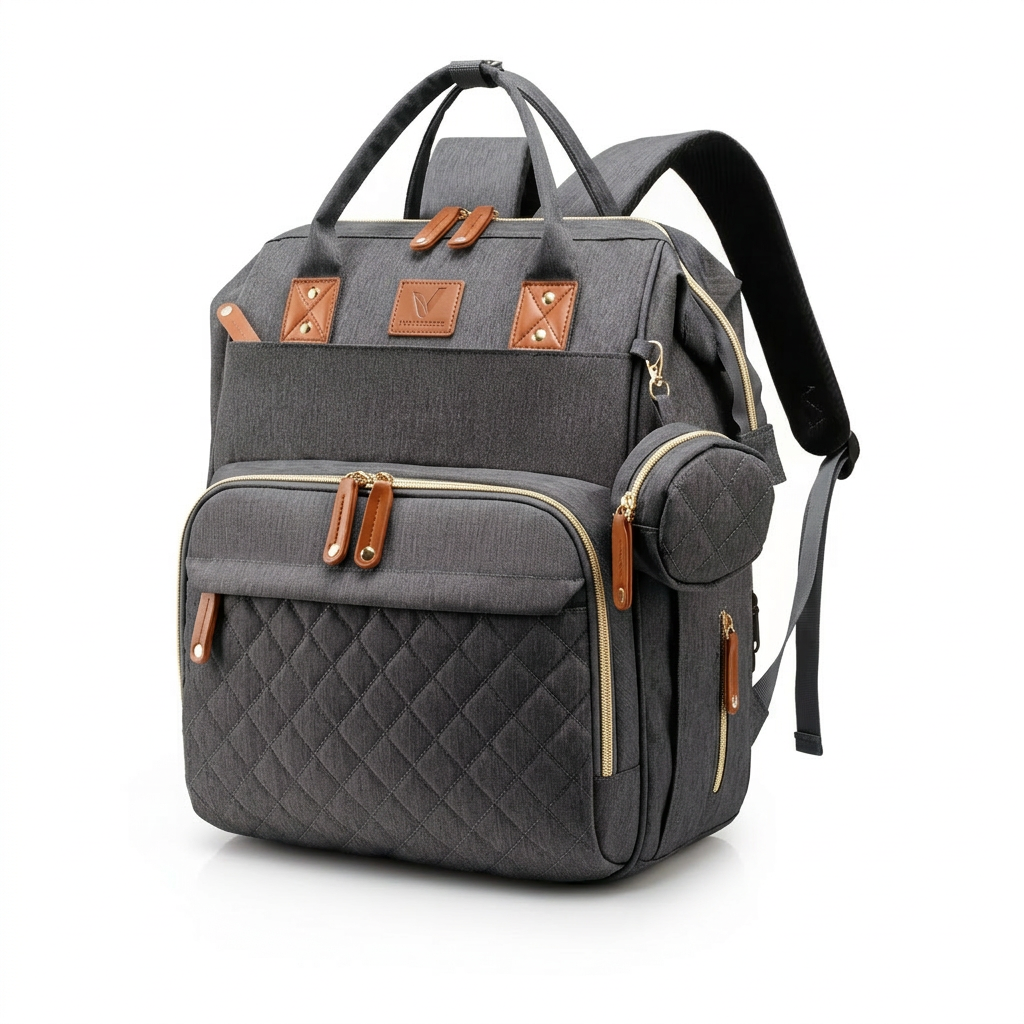 First Embrace Convertible Diaper Bag - Grey
