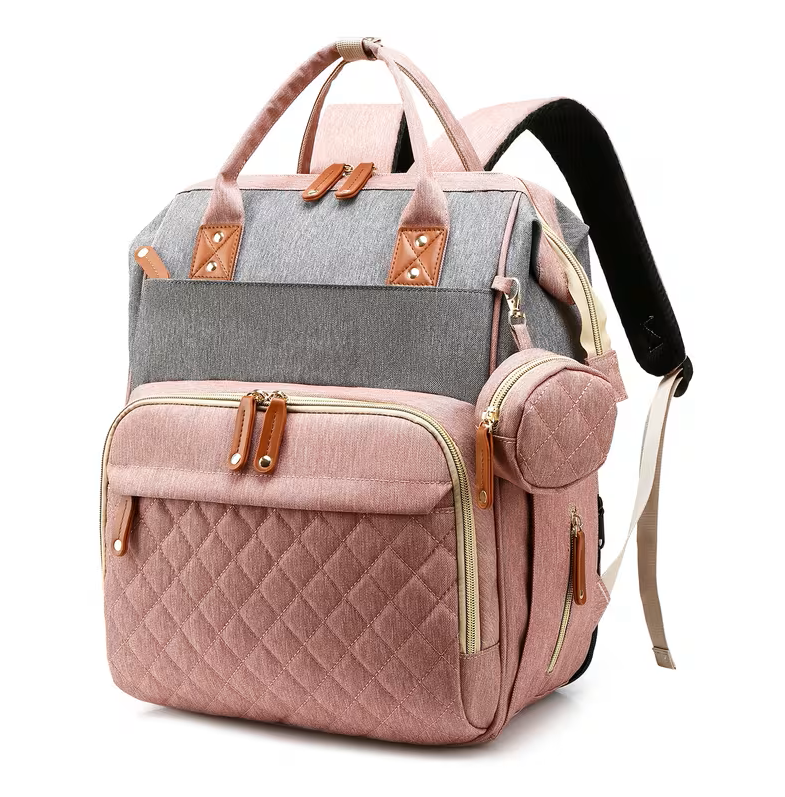 First Embrace Convertible Diaper Bag - Pink/Grey